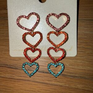 Never Fully Dressed Colorful Heart Earrings